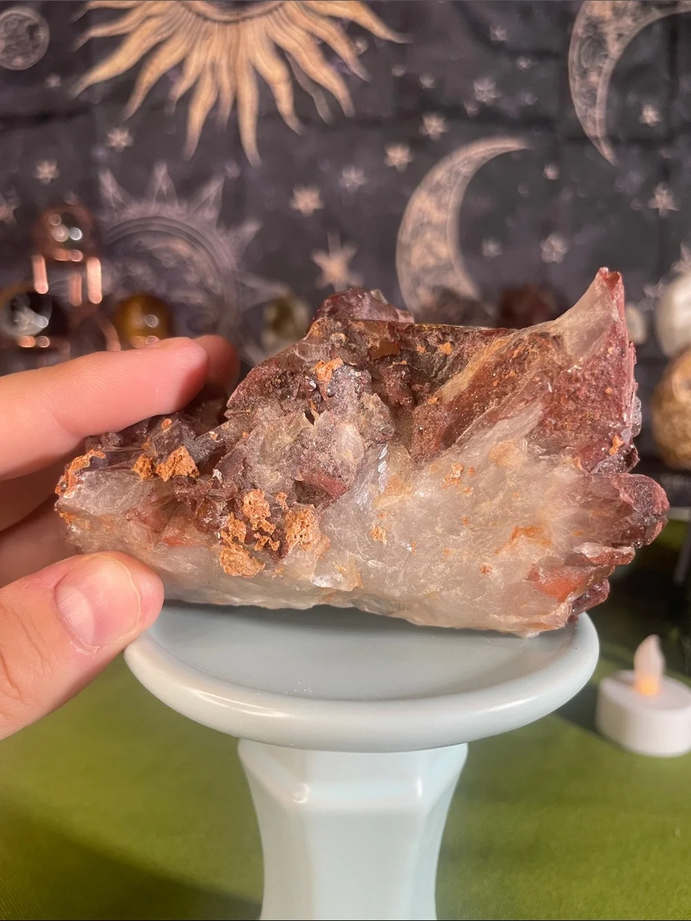 Red hematite quartz